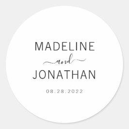 シンプル平白結婚夫婦クラシック ラウンドシール