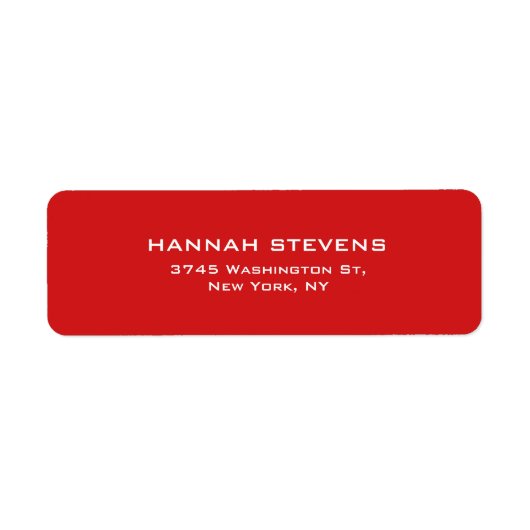 シンプル平赤プロフェッショナルエレガントモダン ラベル (正面)