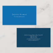 シンプル平青エレガントスペインのミニマル 名刺 (正面/裏面)