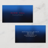 シンプル平青エレガント赤ミニマリスト 名刺 (正面/裏面)