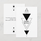 シンプル平面幾何三角形誕生日カード サンキューカード (正面/裏面)