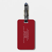 シンプル平黒エレガント赤ミニマリスト ラゲッジタグ (裏面縦)