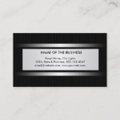 シンプル平黒ストライプのモダン 名刺 (裏面)