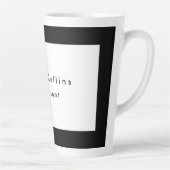 シンプル平黒白縁どミニマモダンリスト カフェラテマグ (右)