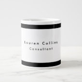 シンプル平黒白縁どミニマモダンリスト ジャンボコーヒーマグカップ (正面)