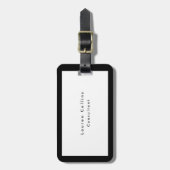 シンプル平黒白縁どミニマモダンリスト ラゲッジタグ (正面縦)
