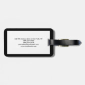 シンプル平黒白縁どミニマモダンリスト ラゲッジタグ (裏面横)