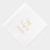 シンプル幸せな感謝祭ディナー 箔ナプキン (右)