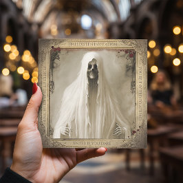 シンプル幽霊のよく出る怖い幽霊大人ハロウィーン 招待状