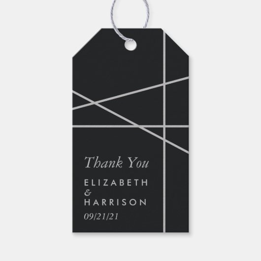 シンプル幾何スタイル結婚式の引き出物 ギフトタグ (正面)