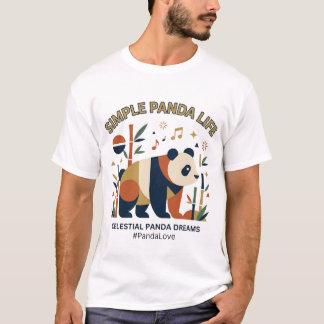 シンプル幾何パンダ ミニマル抽象アート Tシャツ