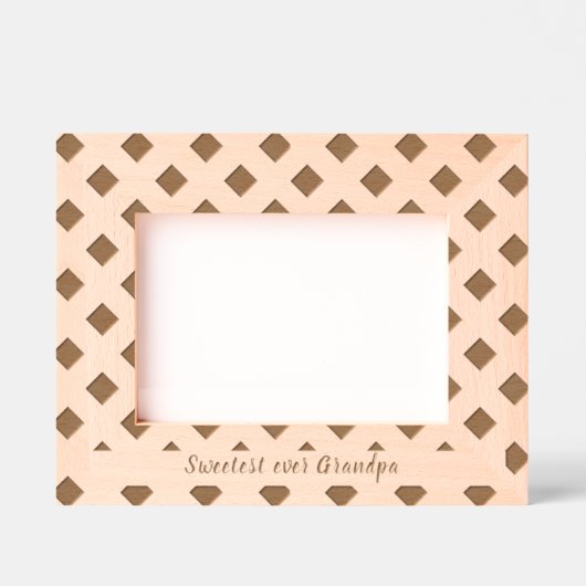 シンプル幾何パーソナライズされた文字 レーザー彫刻フレーム (正面)