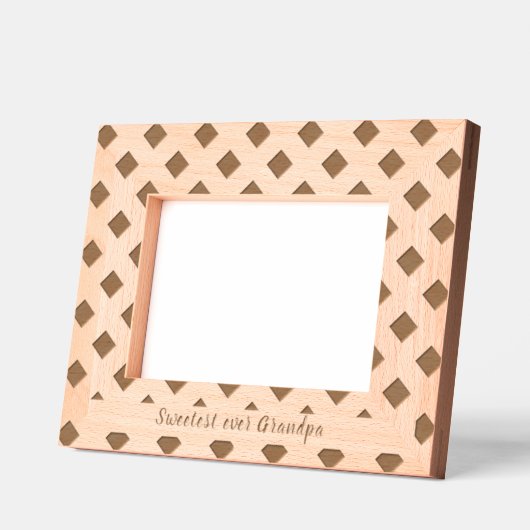 シンプル幾何パーソナライズされた文字 レーザー彫刻フレーム (左)