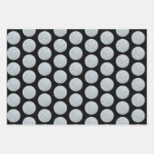 シンプル幾何モダンピンクブラックグリッター円 ラッピングペーパーシート (正面)