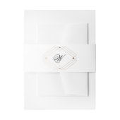 シンプル幾何モダン金ゴールドダイヤモンドモノグラム 招待状ベリーバンド (正面例)