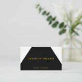 シンプル幾何学白黒 名刺 (スタンド正面)