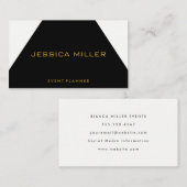 シンプル幾何学白黒 名刺 (正面/裏面)
