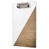 シンプル幾何学的な白い木製フォトブラウン クリップボード (左)