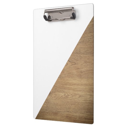 シンプル幾何学的な白い木製フォトブラウン クリップボード (左)