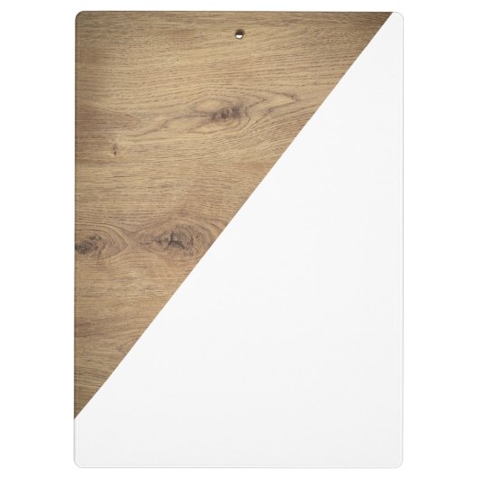 シンプル幾何学的な白い木製フォトブラウン クリップボード (裏面)