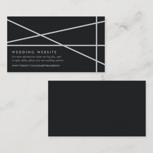 シンプル幾何学的スタイル結婚のウェブサイト エンクロージャーカード (正面/裏面)
