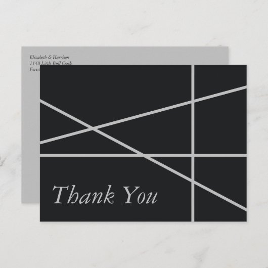 シンプル幾何学的スタイル結婚の感謝 ポストカード (正面/裏面)