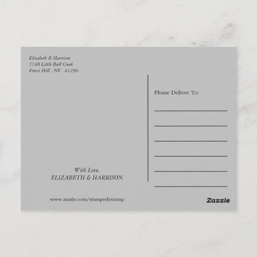 シンプル幾何学的スタイル結婚の感謝 ポストカード (裏面)