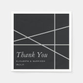 シンプル幾何学的スタイル結婚の スタンダードカクテルナプキン (正面)