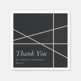 シンプル幾何学的スタイル結婚の スタンダードカクテルナプキン