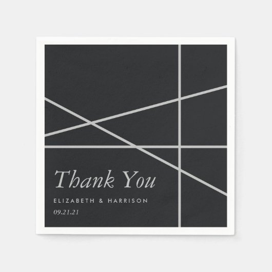 シンプル幾何学的スタイル結婚の スタンダードカクテルナプキン (正面)