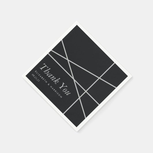 シンプル幾何学的スタイル結婚の スタンダードカクテルナプキン (角)