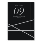 シンプル幾何学的スタイル結婚の テーブルナンバー (裏面)