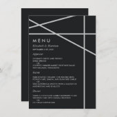 シンプル幾何学的スタイル結婚の メニュー (正面/裏面)