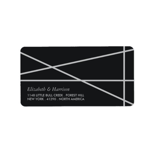 シンプル幾何学的スタイル結婚の ラベル (正面)