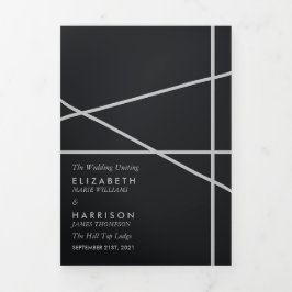 シンプル幾何学的スタイル結婚の 三つ折りプログラム