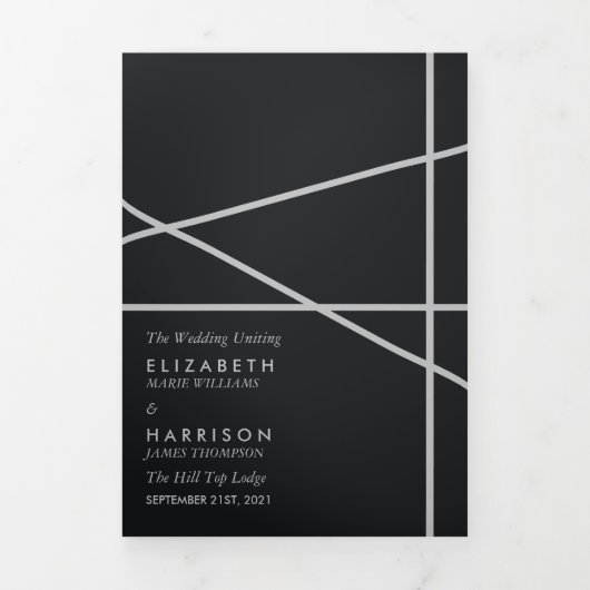 シンプル幾何学的スタイル結婚の 三つ折りプログラム (カバー)