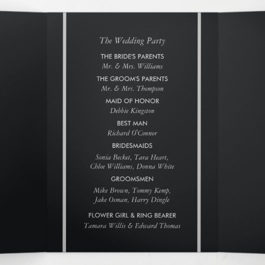 シンプル幾何学的スタイル結婚の 三つ折りプログラム (内部中)