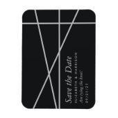 シンプル幾何学的スタイル結婚式の日付の保存 マグネット (縦)