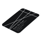 シンプル幾何学的スタイル結婚式の日付の保存 マグネット (左側)