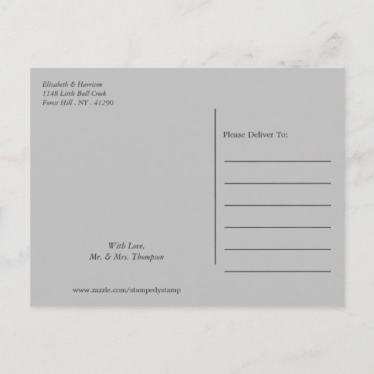 シンプル幾何学的スタイル結婚式の日付の保存 案内ポストカード (裏面)