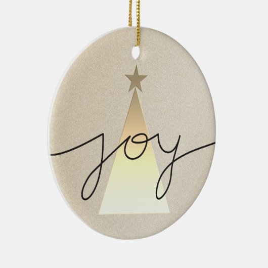 シンプル幾何学的ブラックと金ゴールドジョイクリスマス セラミックオーナメント (右)