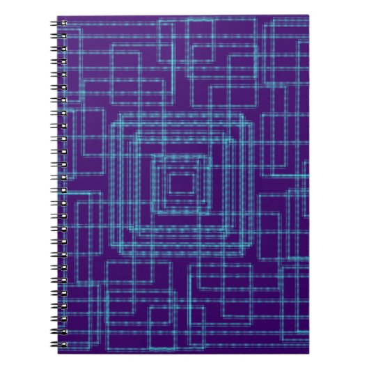 シンプル幾何学的ブルーデザイン ノートブック (正面)