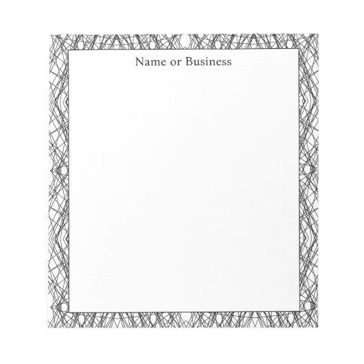 シンプル幾何学的抽象芸術白黒メモ帳 ノートパッド (正面)