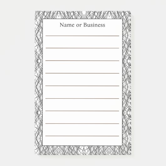 シンプル幾何学的抽象芸術白黒 ポストイット (正面)