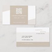 シンプル幾何学的QRコードカプチーノ 名刺 (正面/裏面)