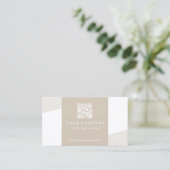 シンプル幾何学的QRコードカプチーノ 名刺 (スタンド正面)