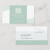 シンプル幾何学的QRコードシーフオムグリーン 名刺 (正面/裏面)