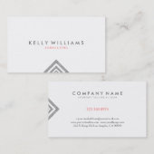 シンプル幾何銀グリッター白い背景 名刺 (正面/裏面)