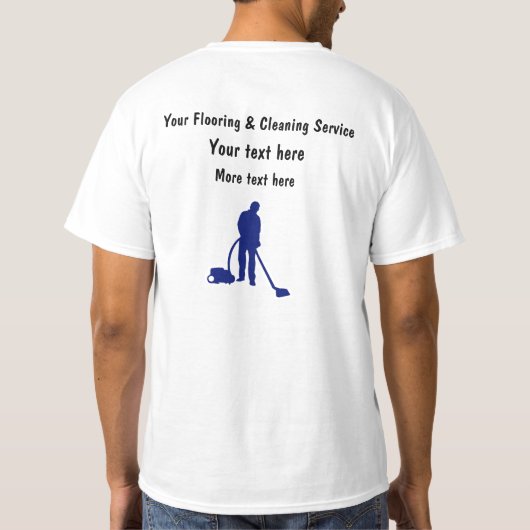 シンプル床及び清掃作業シャツ Tシャツ (裏面)