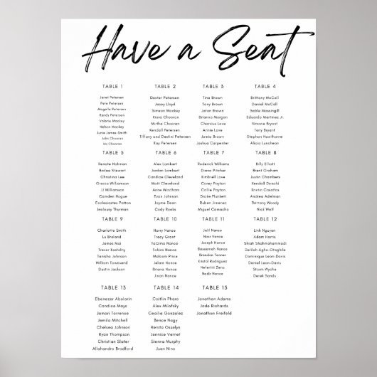 シンプル座席表 ポスター (正面)